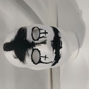 Hand painted OOAK anti-Christ flipped cross creepy mask
